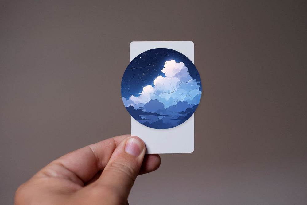 Clouds Against the Night Sky Round Sticker