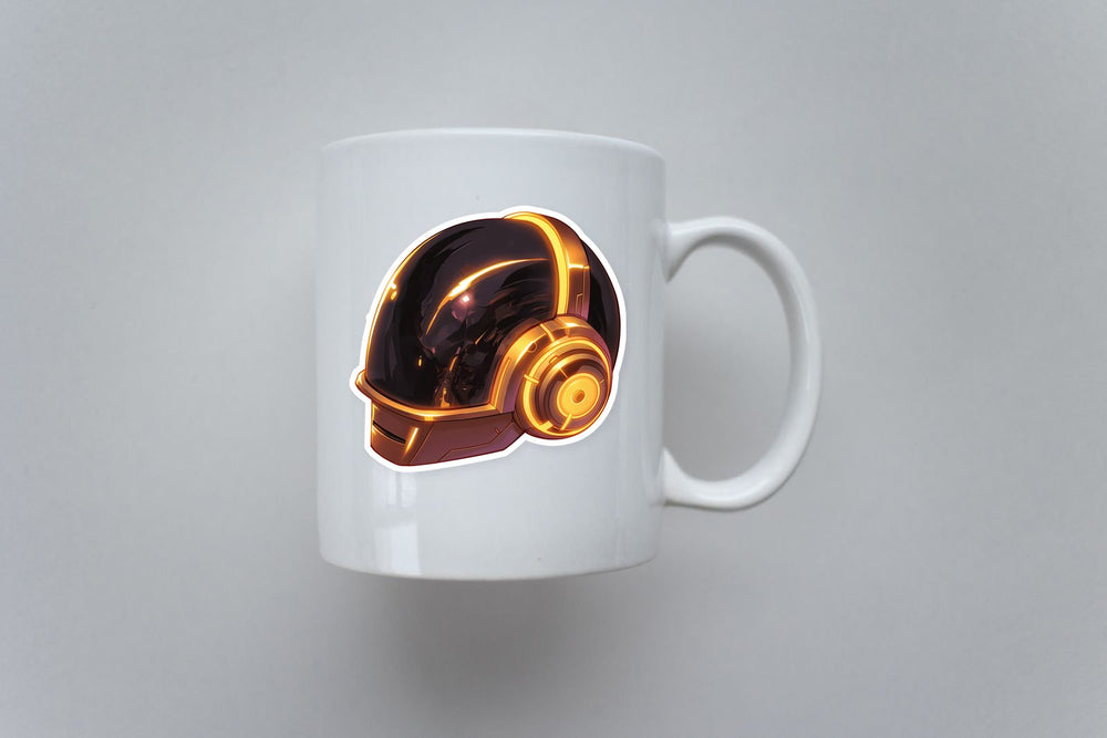 Daft Punk Gold Helmet Sticker