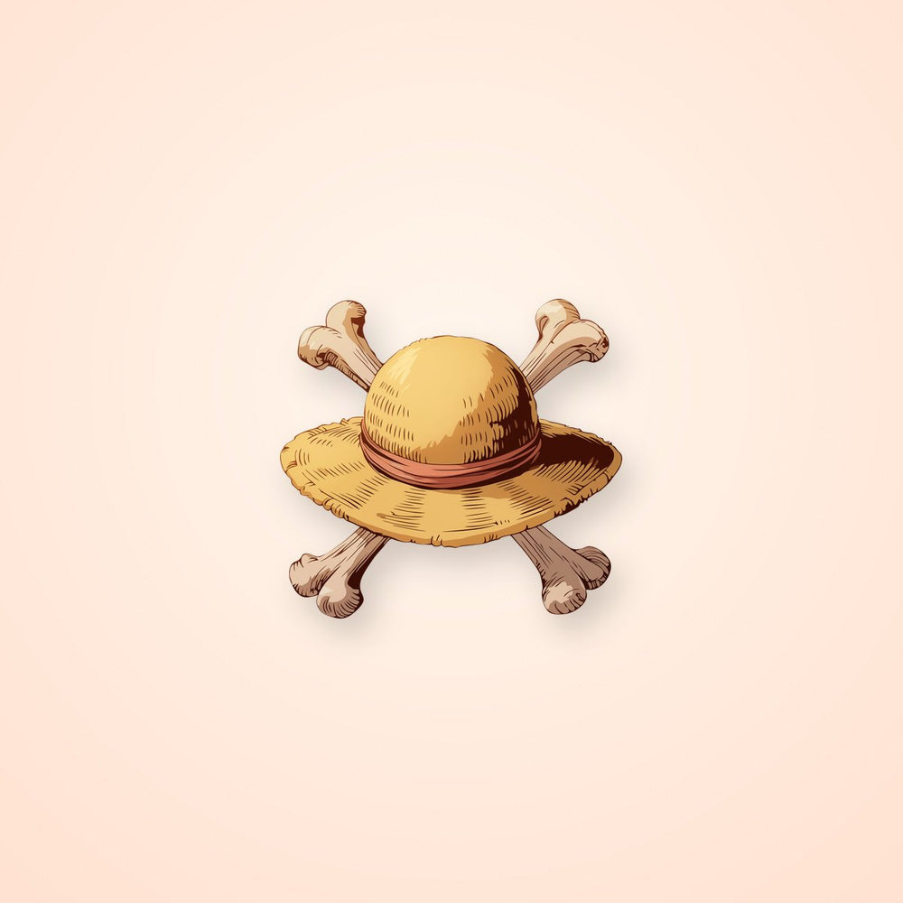 Retro Straw Hat Pirates Logo One Piece Sticker
