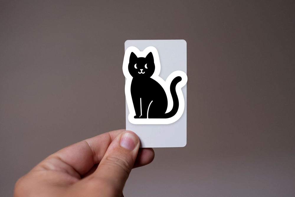 Black Cat Silhouette Minimal Sticker