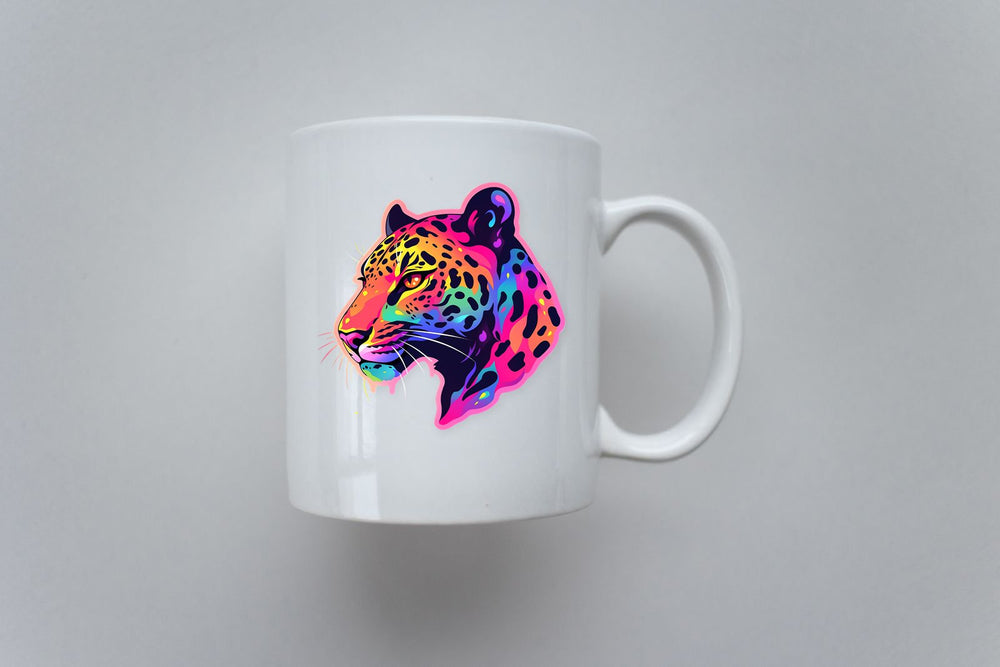 Colorful Leopard Head Sticker