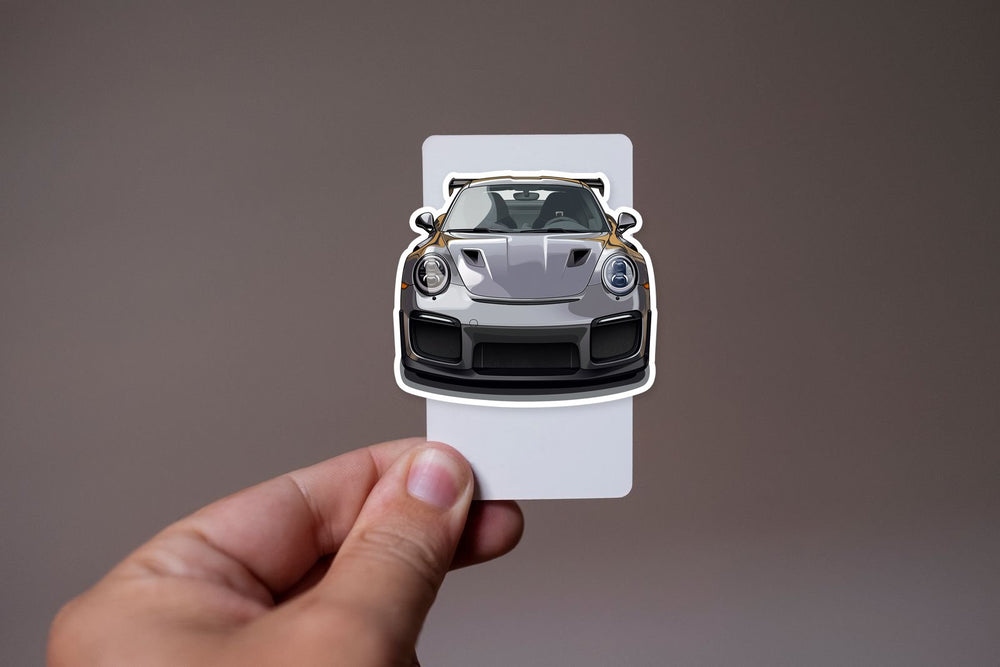 Silver Porsche Gt2 Rs Sticker