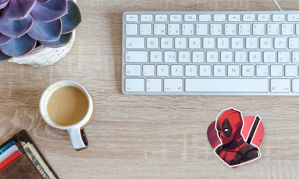 Deadpool Love Heart Sticker