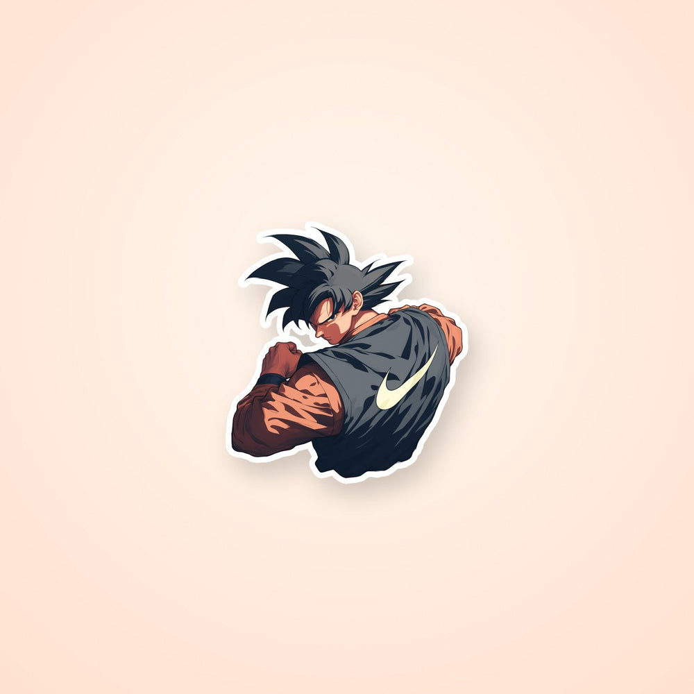 Goku Nike Swoosh Backpose Sticker