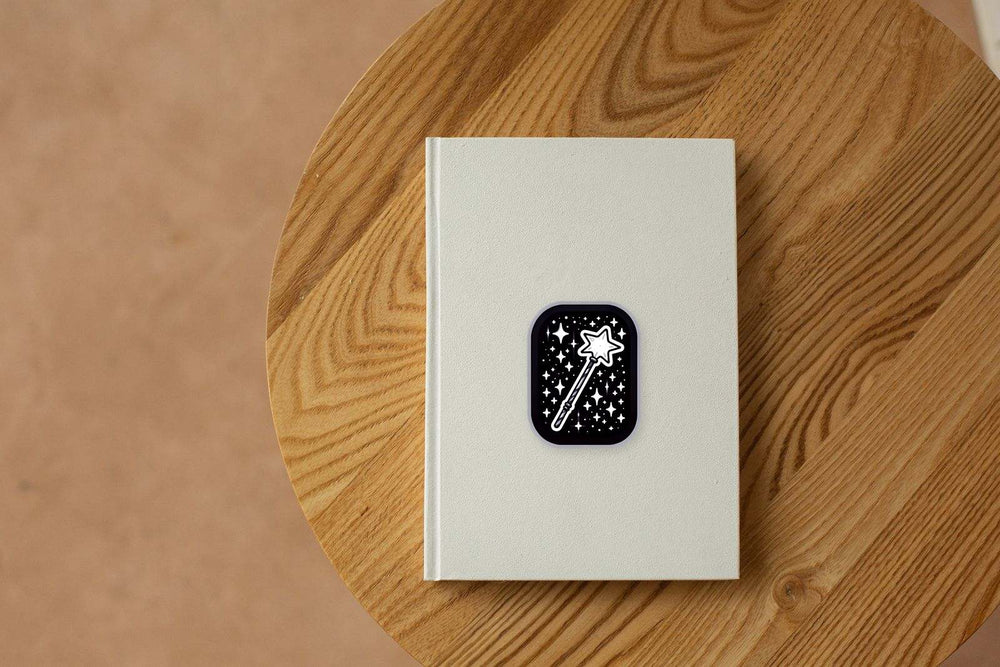 Magic Wand Black & White Sticker