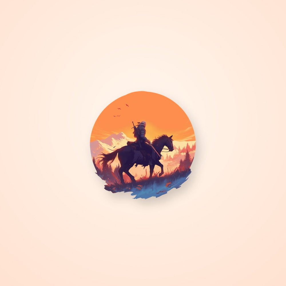 Witcher Geralt & Roach Sunset Sticker