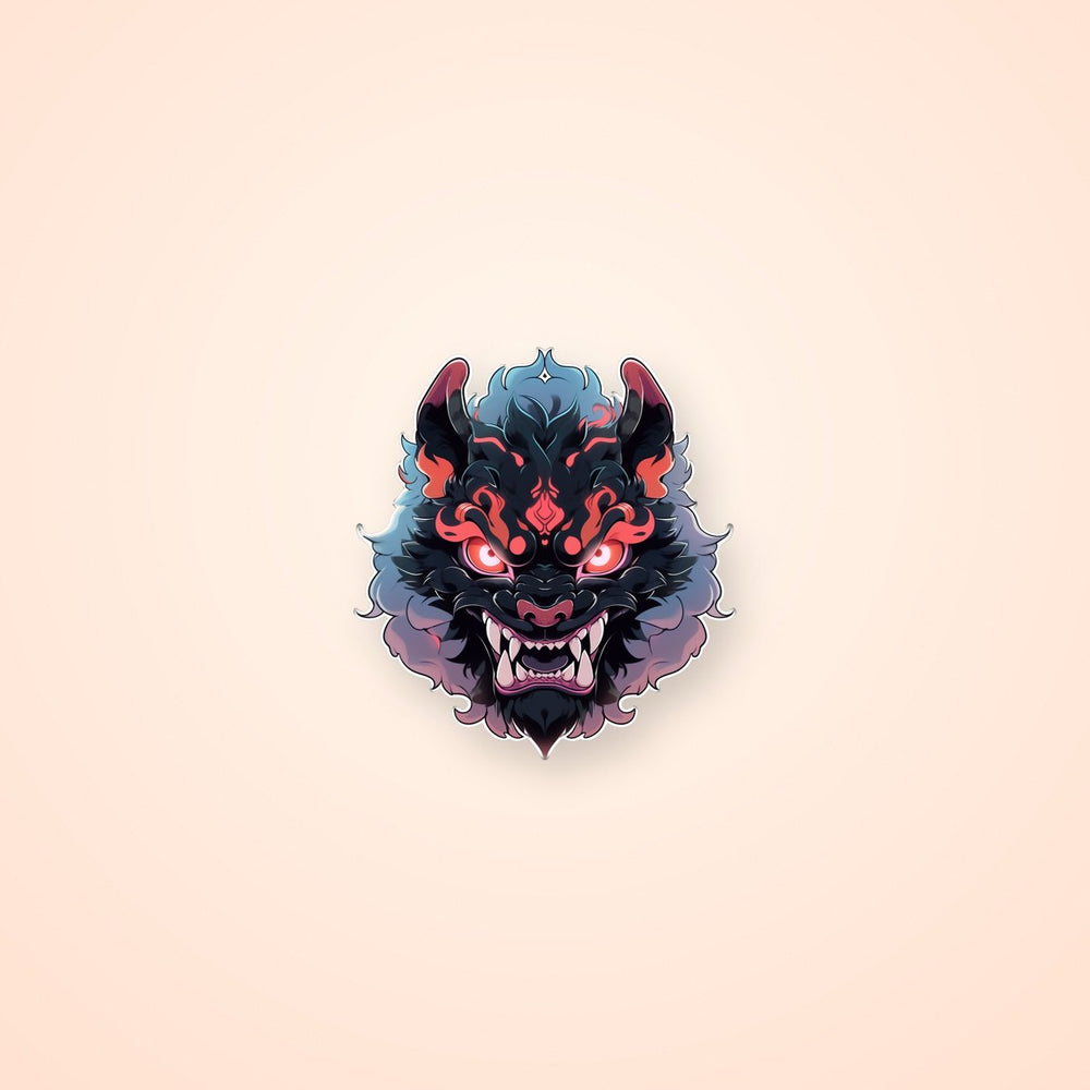 Aesthetic Dark Japanese Oni Mask Sticker
