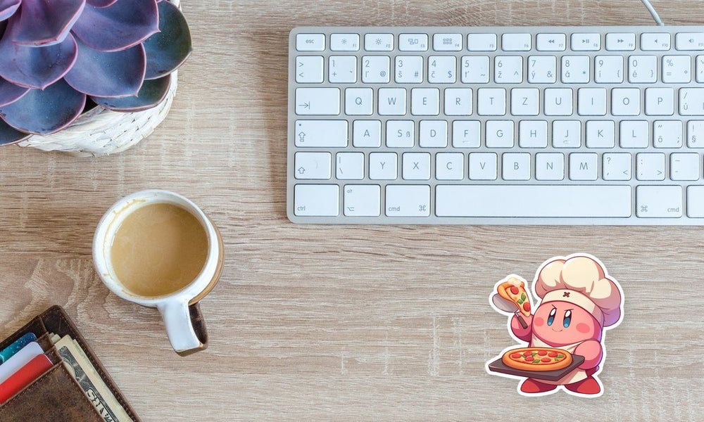Kirby Chef Pizza Sticker