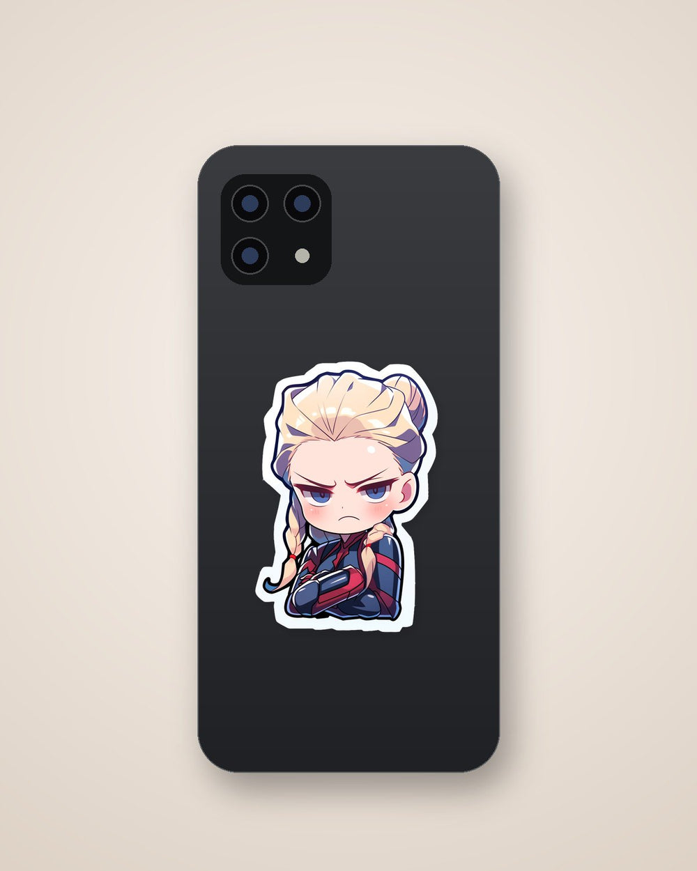 Chibi Angry Captain Marvel Sticker