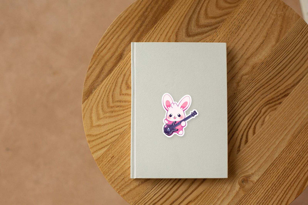 Cute Bunny with a Guitar Sticker