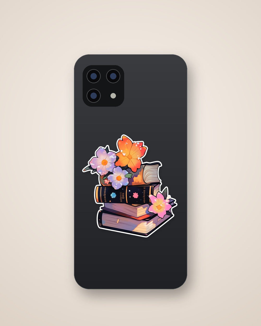 Books and Flowers Aesthetic Sticker