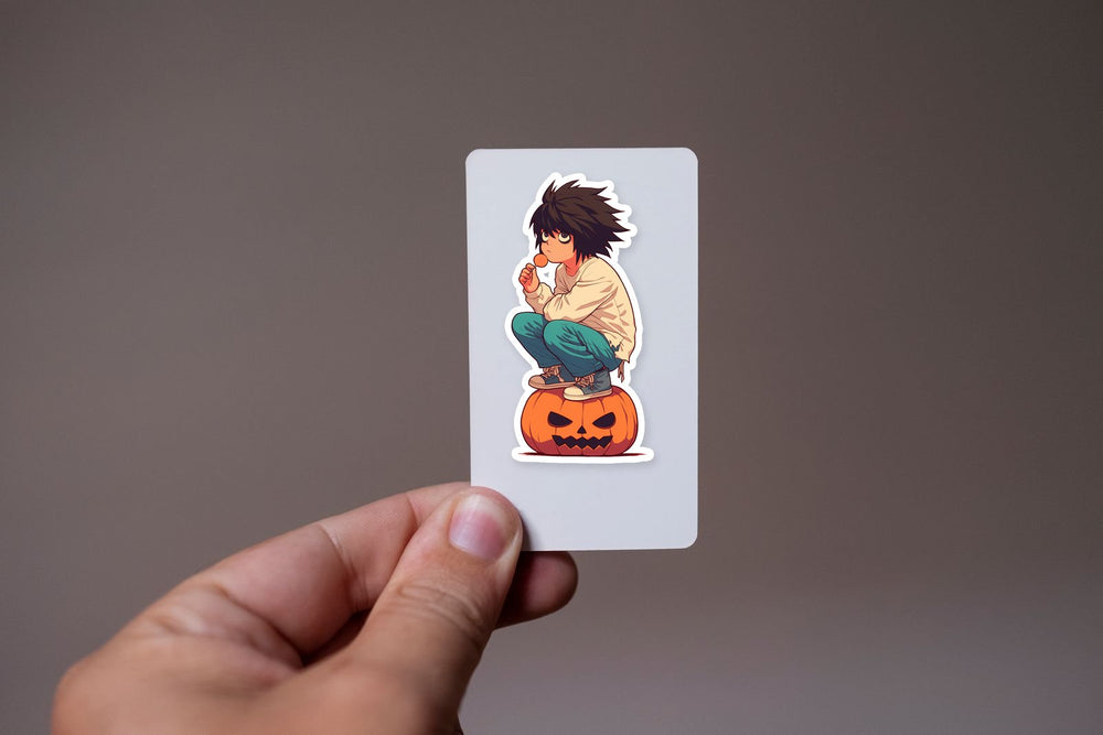 L Death Note Halloween Pumpkin Sticker
