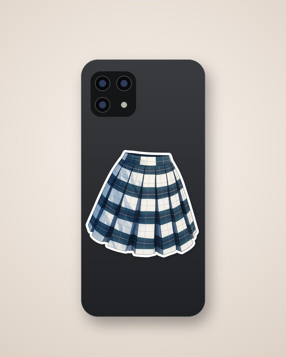 Blue Plaid School Skirt Sticker