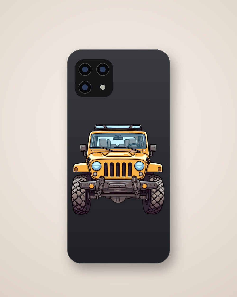 Orange Jeep Wrangler Front View Sticker