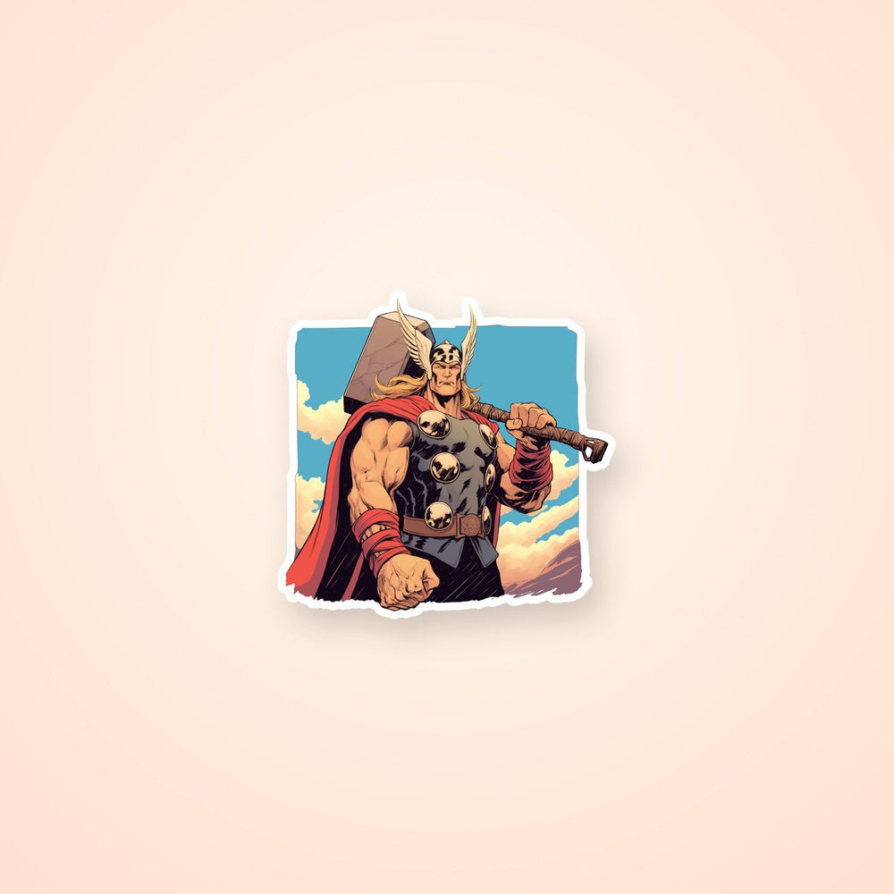 Thor Retro Comic Mighty Hammer Sticker