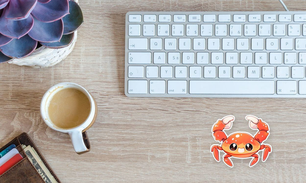 Cute Crab with Claws Raised Sticker