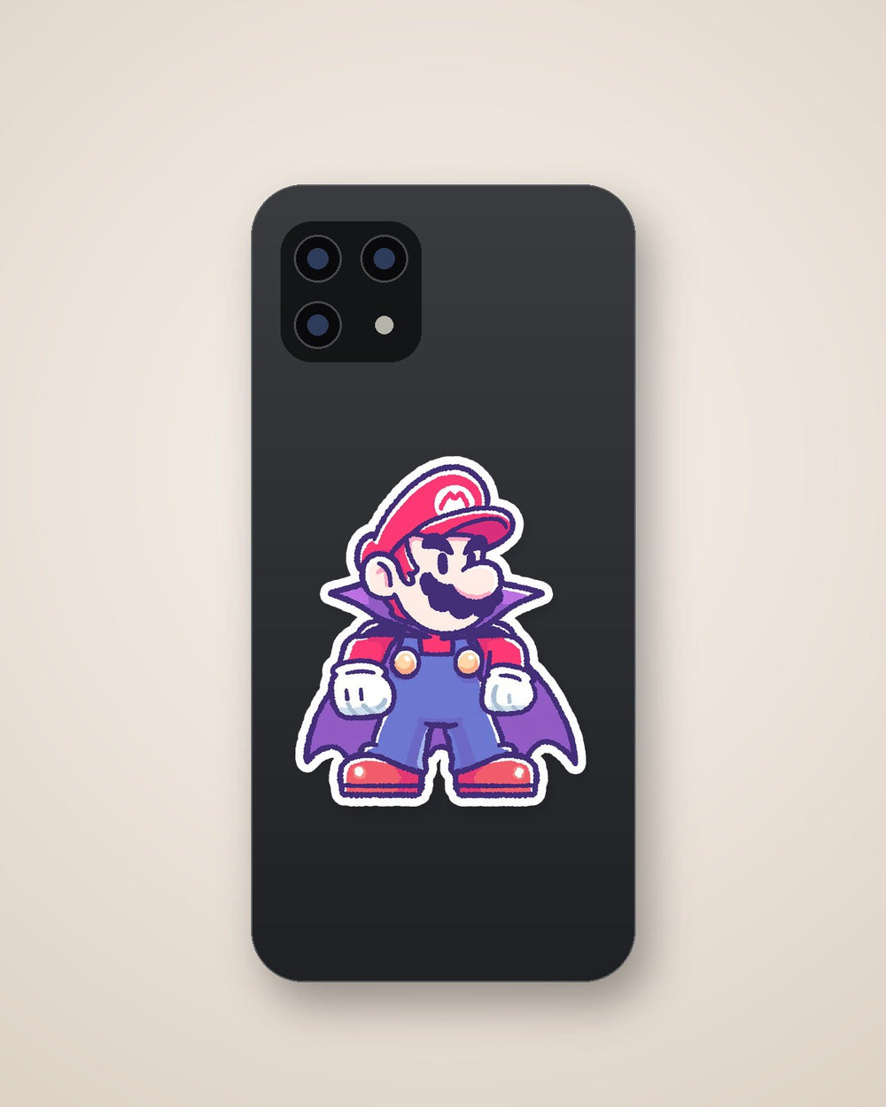 Super Mario Vampire Cape Halloween Sticker