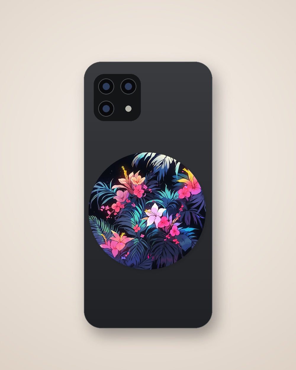 Bright Flowers & Leaves Round Sticker