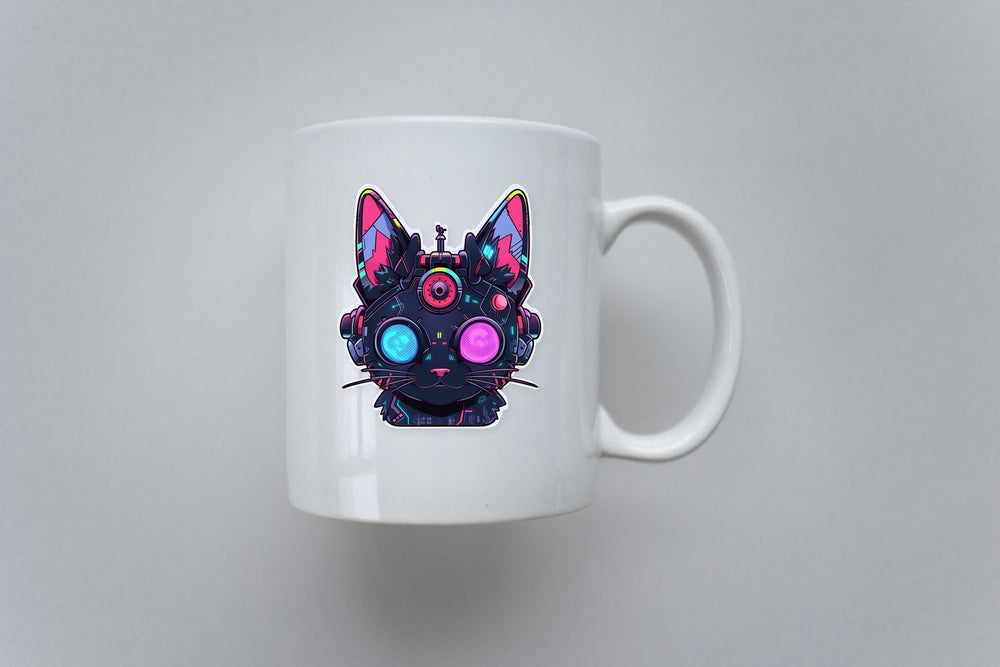Cyberpunk Cat Head Sticker