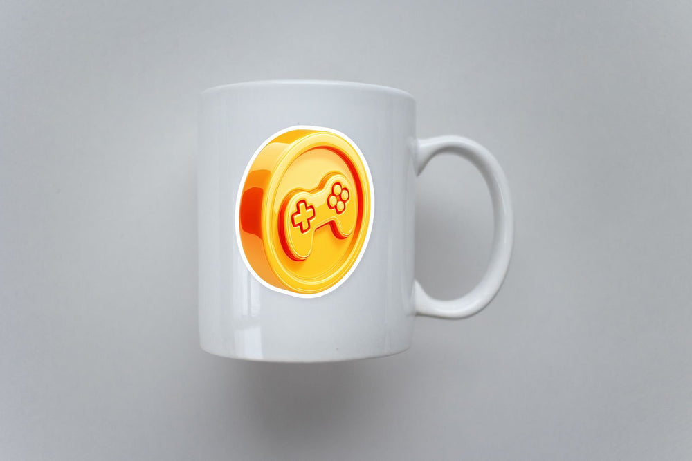 Golden Gaming Coin Sticker