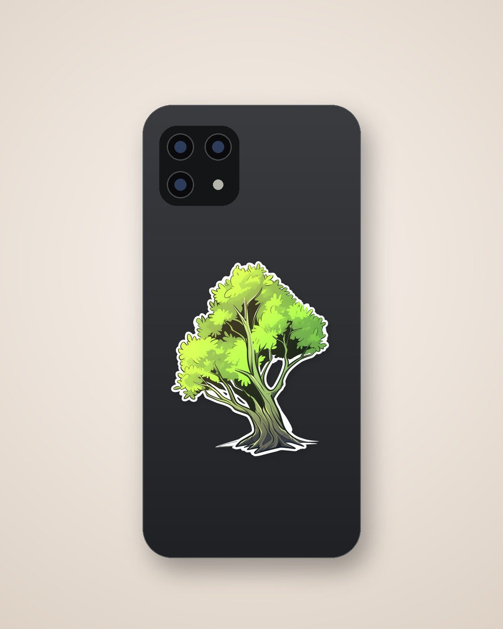 Aesthetic Green Tree Cartoon Sticker