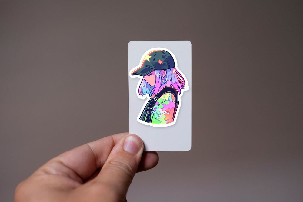 Pastel Girl in Cap Sticker