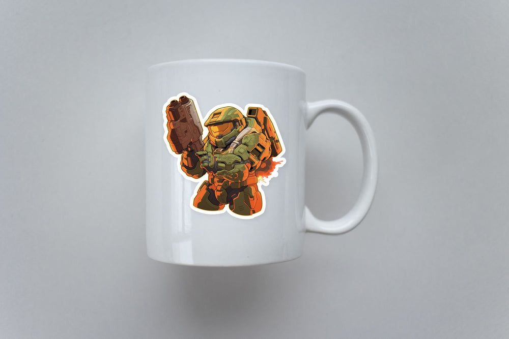 Doom Slayer Chibi Style Game Sticker