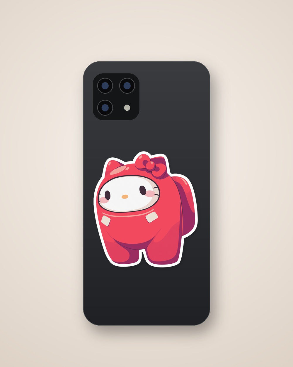 Hello Kitty Among Us Red Crewmate Cute Sticker
