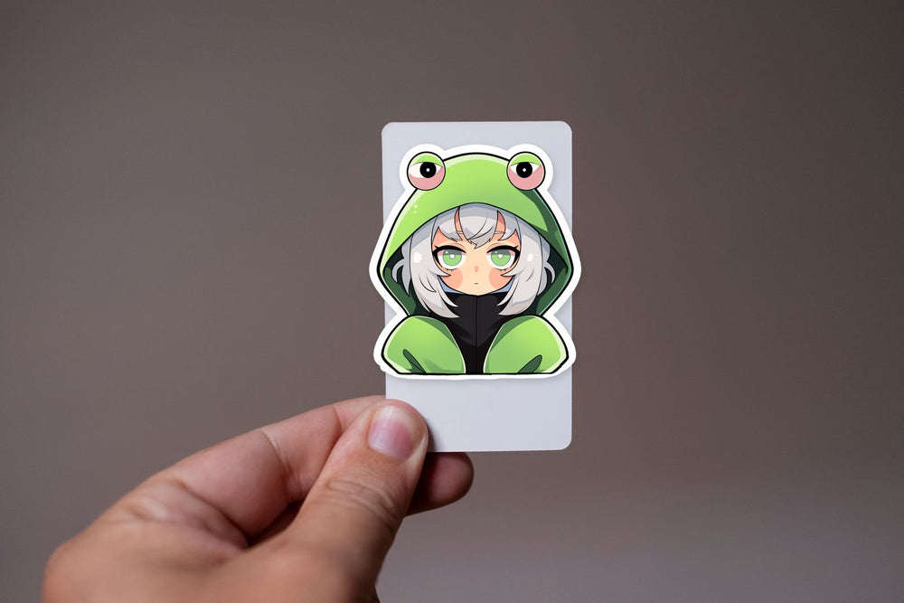 Anime Girl in Frog Costume Sticker
