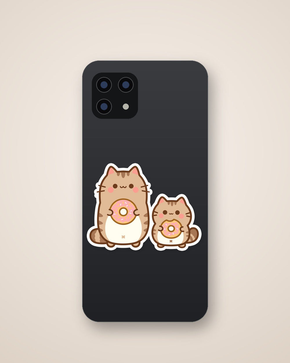 Adorbale Cats with Donuts Sticker