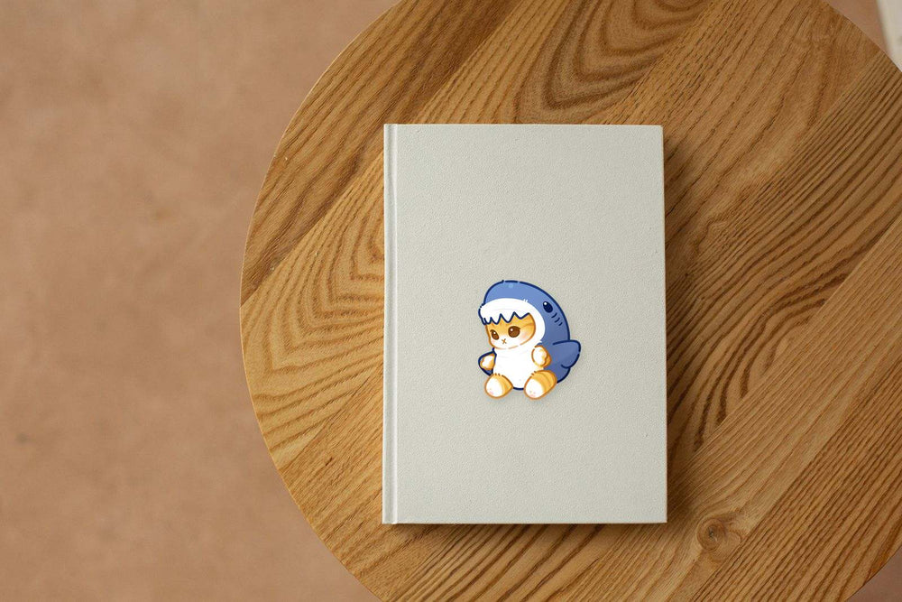 Cute Cat in Shark Costume Sticker