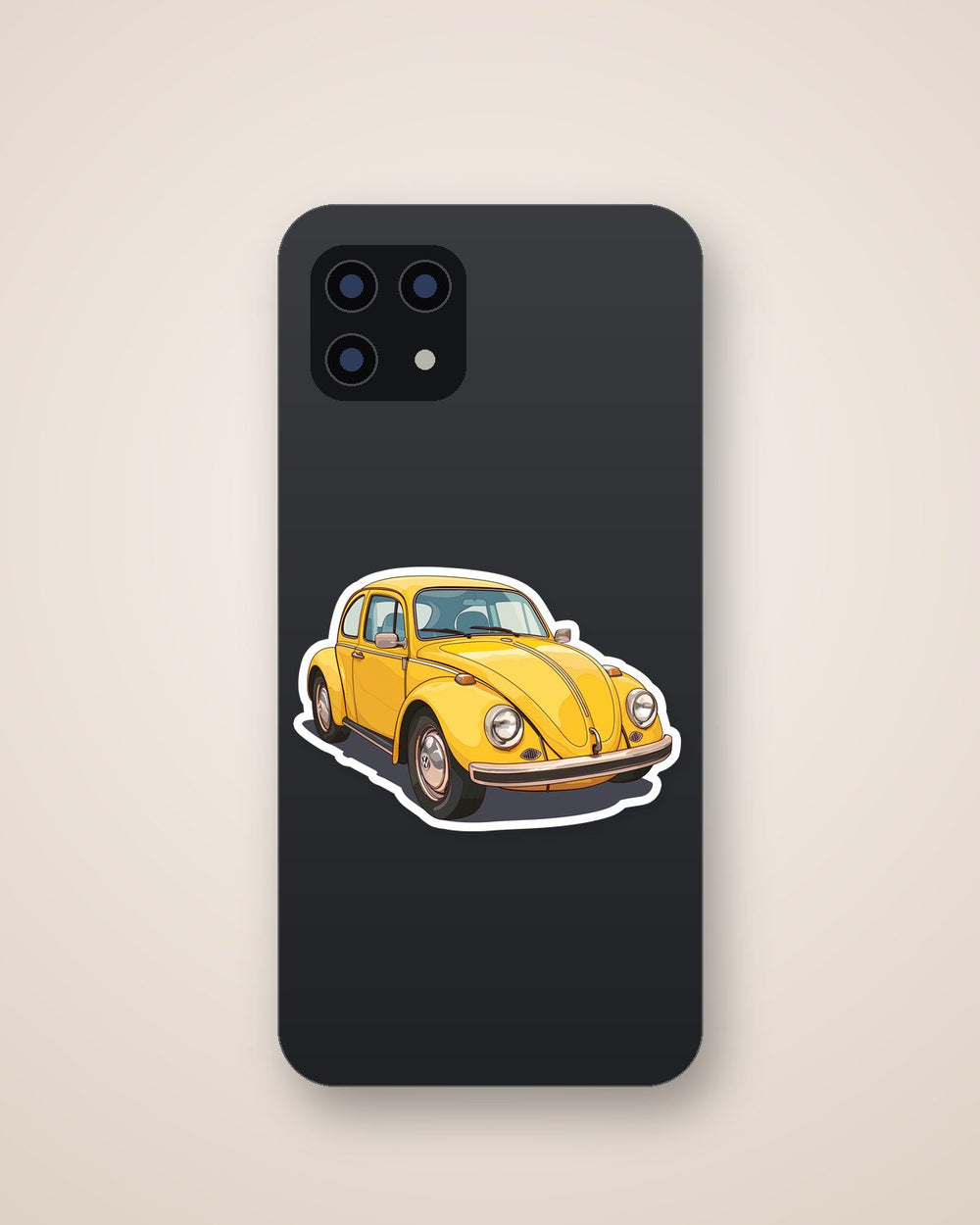 Yellow Volkswagen Beetle Car Sticker
