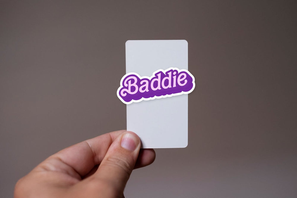 Baddie Logo Purple Text Sticker