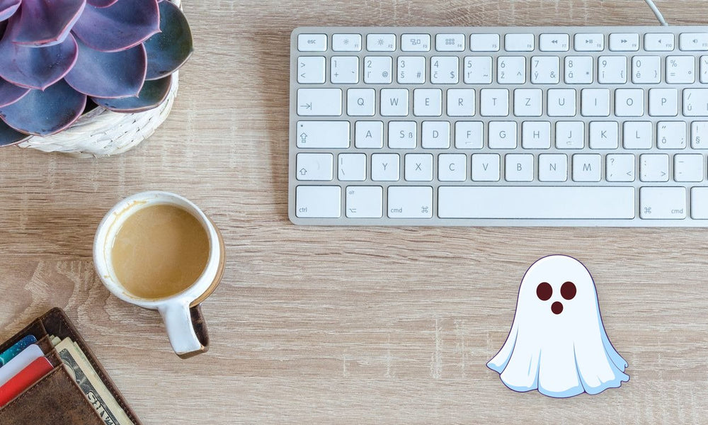 Cartoon Ghost Minimalist Sticker
