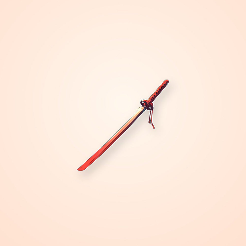 Red Katana Sword Clipart Sticker