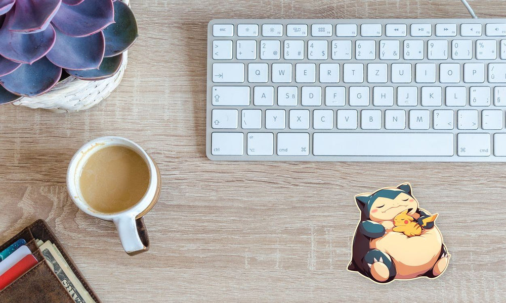Cute Snorlax and Pikachu Sleeping Sticker
