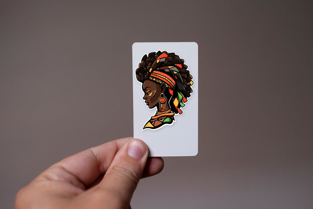 Traditional African Girl Art Sticker