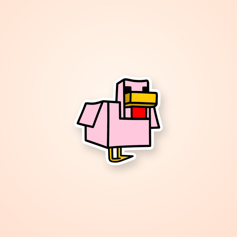 Minecraft Pink Chicken Sticker