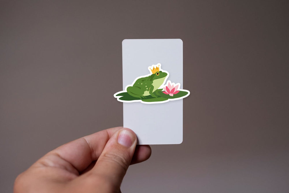 Frog King Crown Lily Pad Cute Sticker