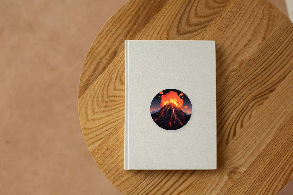 Volcano Eruption Round Sticker