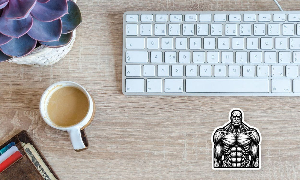 Colossal Titan Black White Aot Sticker