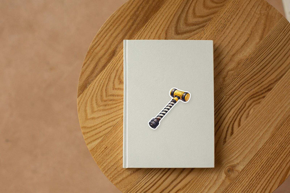 Yellow Striped Hammer Sticker