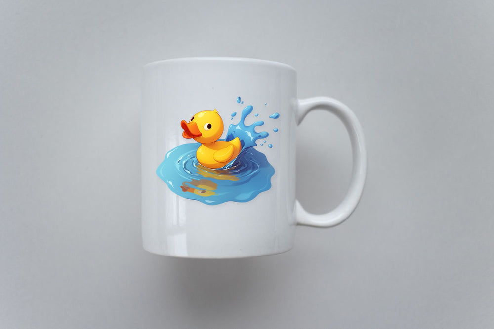 Funny Splashing Yellow Duck Sticker