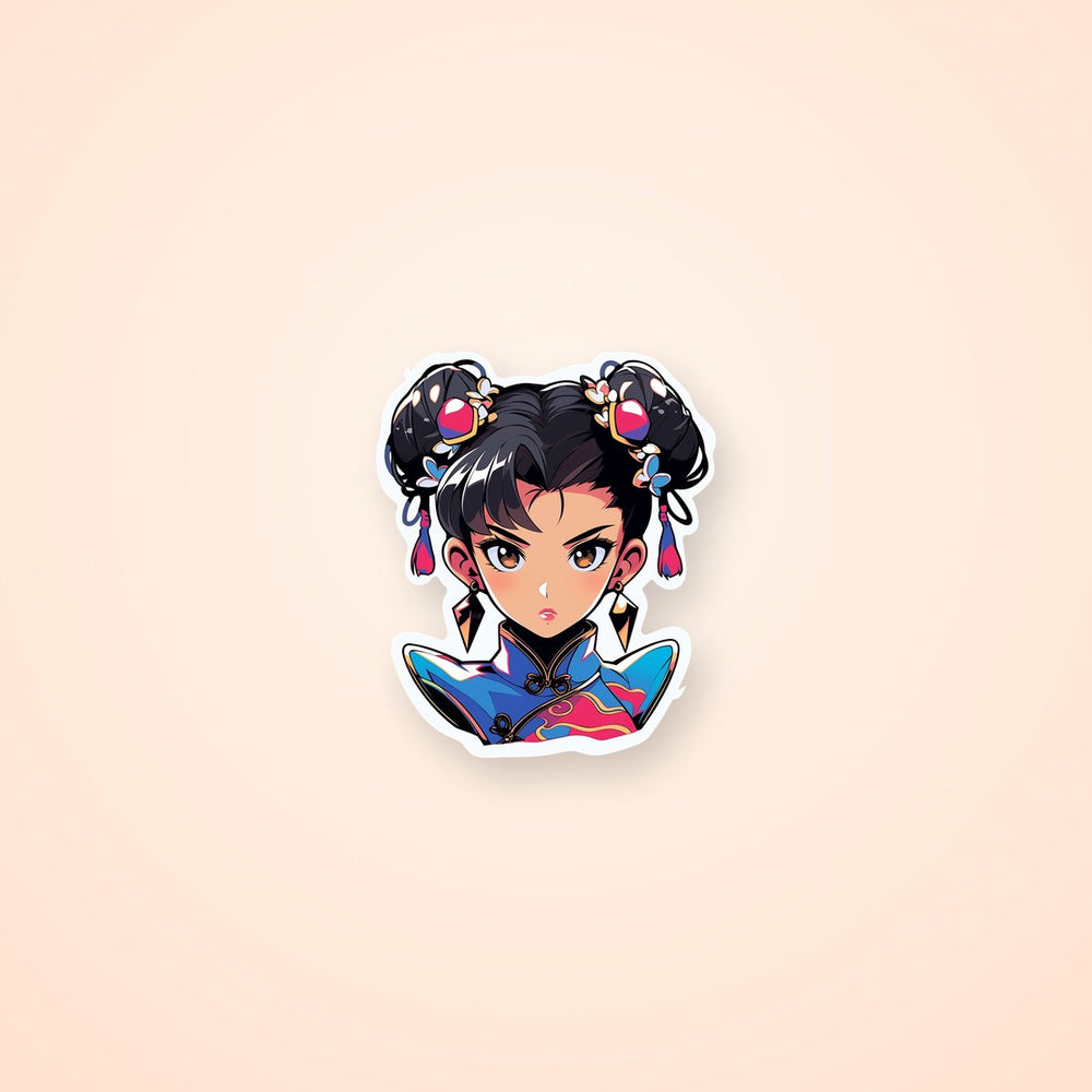 Anime Girl with a Serious Look Sticker