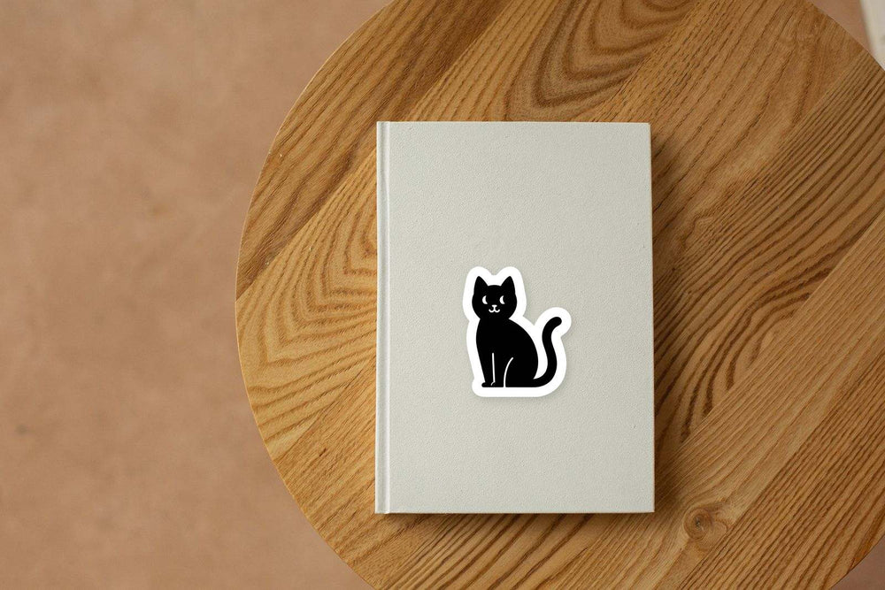 Black Cat Silhouette Minimal Sticker