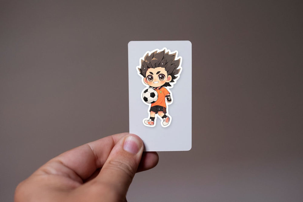 Cute Chibi Soccer Player with Ball Sticker