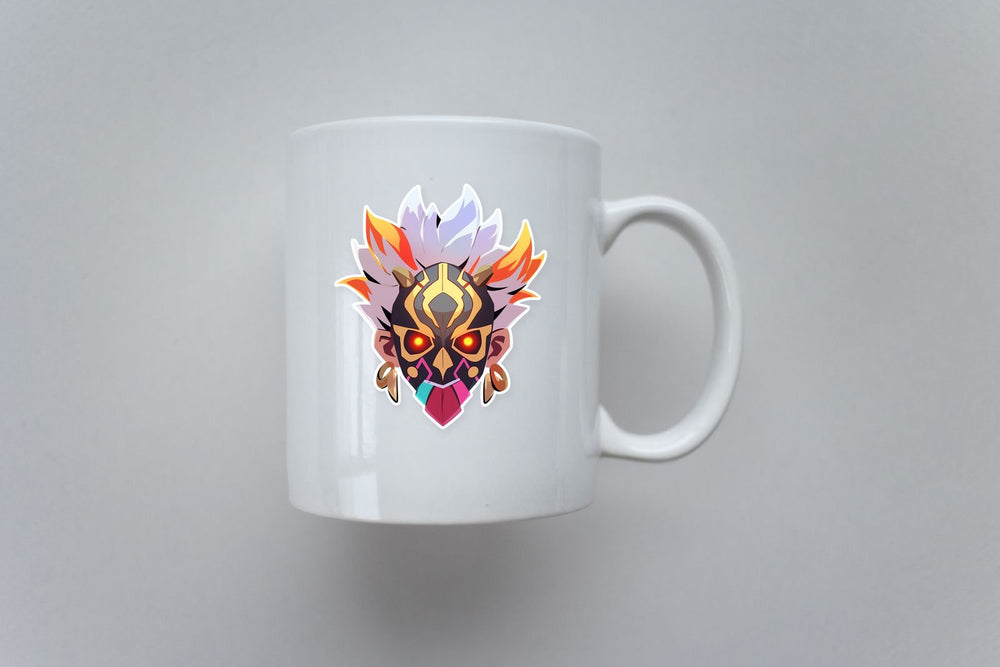 Shaman in Voodoo Mask Sticker