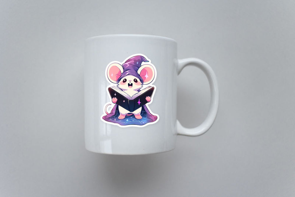 Wizard Mouse with Book Sticker