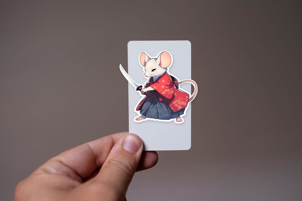 Samurai Mouse with Sword Sticker