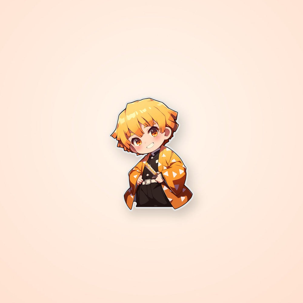 Chibi Zenitsu Agatsuma Happy Pose Sticker